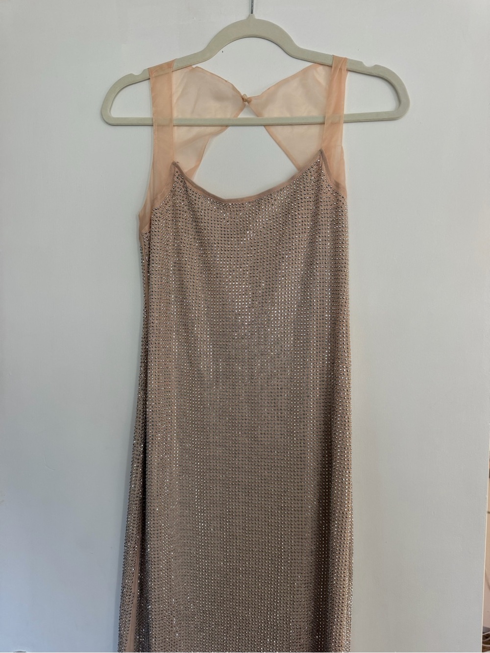 Commense Mesh Trim Rhinestone-Decor Cami Dress - Picture 6 of 8